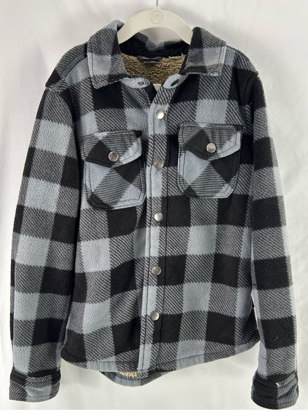Eddie Bauer Boys Kids 8 Sherpa Lined Buffalo Plaid Shacket Jacket - Picture 5 of 10